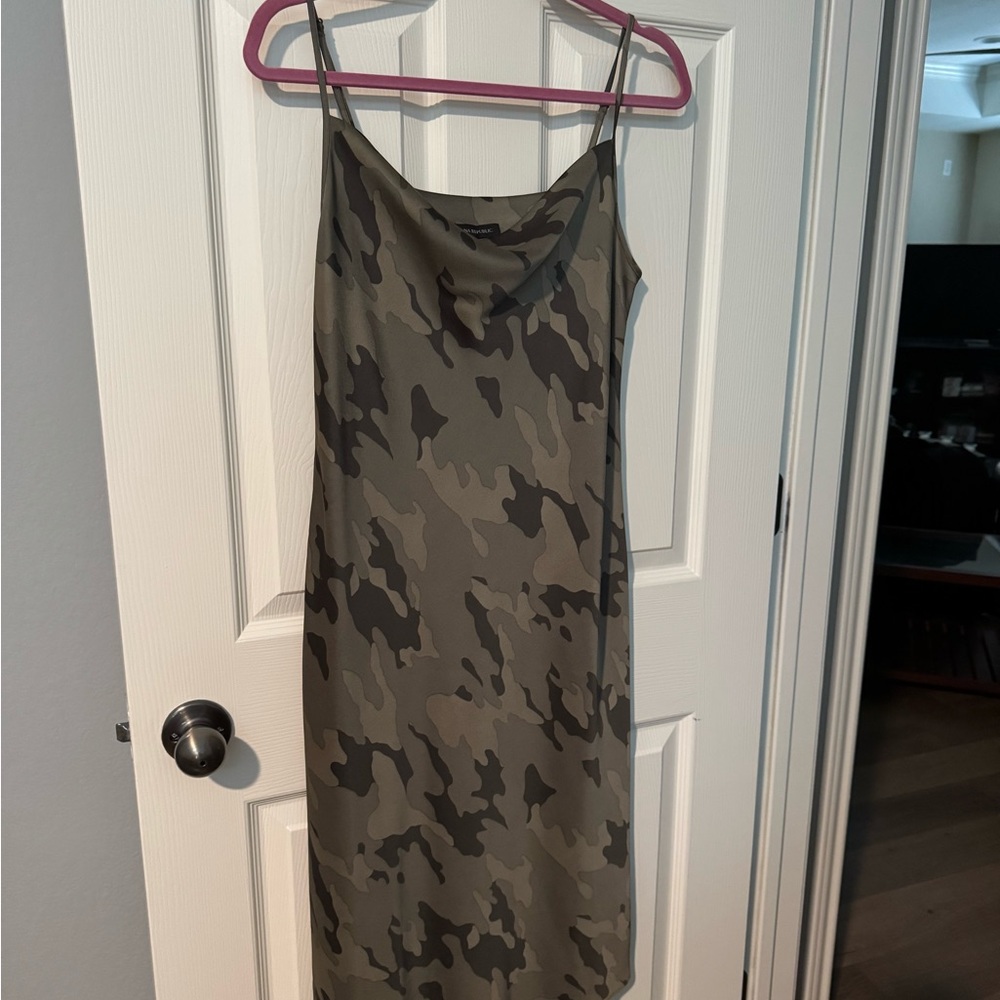 NWOT Petite Banana Republic Cowl Neck Camo Slip Dress